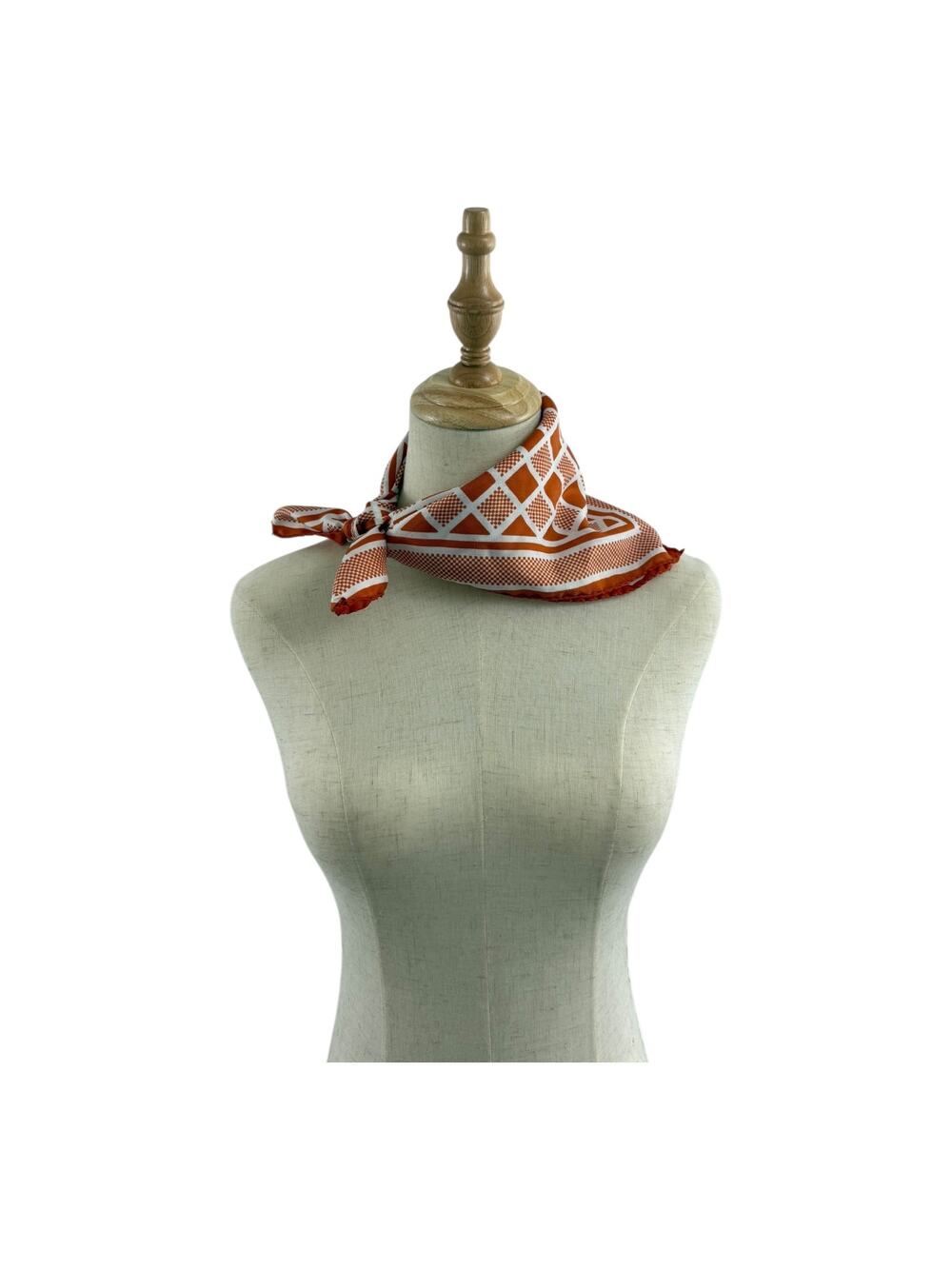Burnt Orange Checkerboard Scarf